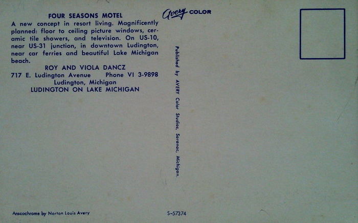 Four Seasons Motel - Old Postcard